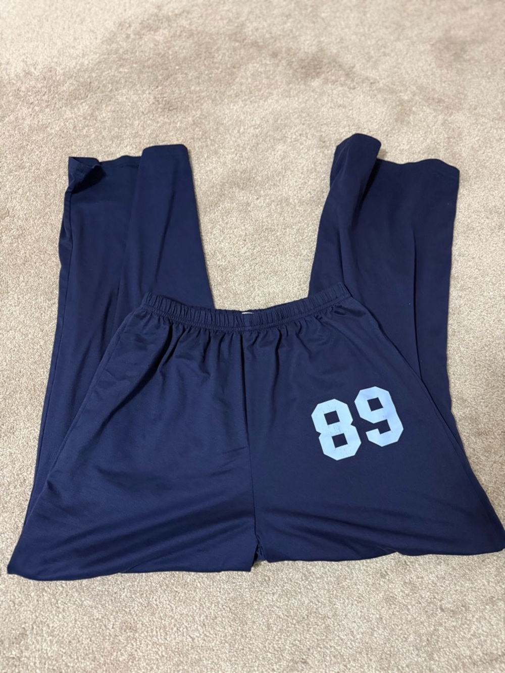 SHEIN Navy Lounge Pants with Light Blue Accent